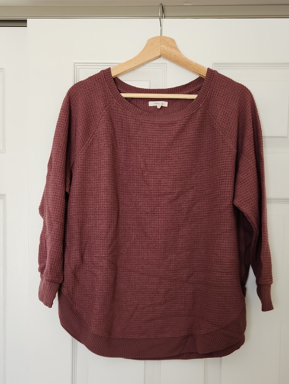 Maurices plus size Haven Waffle Tunic Top size 0X Cocoa Blush
